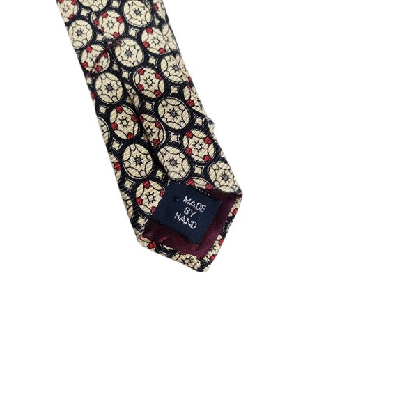 Polo Ralph Lauren Silk Handmade Mens Tie Black & Yellow/Gold Geometric Pattern - Picture 6 of 7